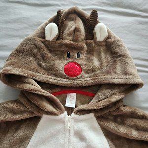 Adult Reindeer One Piece Pajama aka Onesie. Unisex sizing XL. NWT